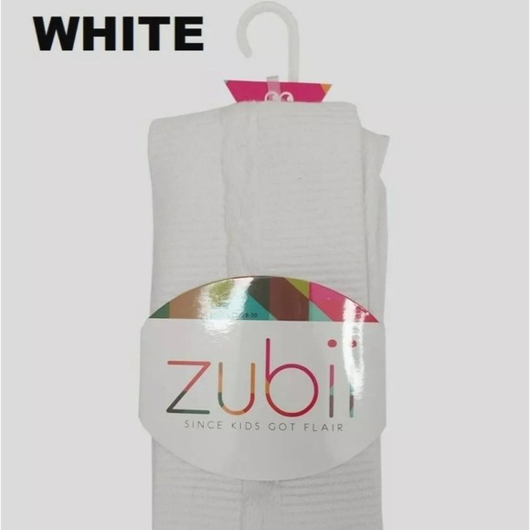 Zubii Girls Footed Tights White Navy Size 6 Pack of 2 - Picture 2 of 10